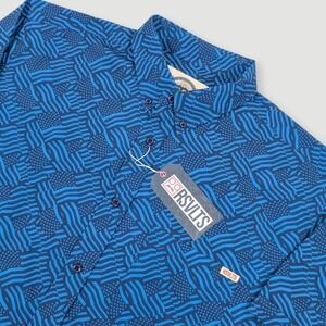 RSVLTS America the Bluetiful KUNUFLEX Shirt Mens Large L Blue American Flag USA